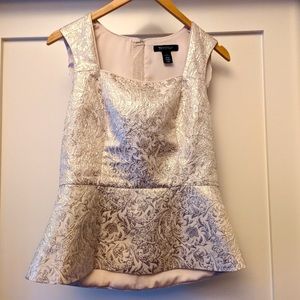 WHBM gold dress top with fluted bottom.